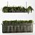 Modern Reception Desk Set05 with Hanging Plants 3D model small image 2