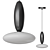 Sleek Black Pendant Light 3D model small image 1