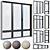 Sleek Handle Modern Windows Kit 3D model small image 1