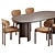 Modern Dining Chair Table Set 3D model small image 5