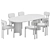 Modern Dining Chair Table Set 3D model small image 6