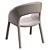 Beige Eco-Leather Dining Chair 3D model small image 3