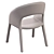 Beige Eco-Leather Dining Chair 3D model small image 7