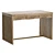 Vintage-inspired Rattan Writing Desk 3D model small image 1