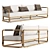 Maro Teak Sofa by Restoration Hardware - 108" Seat 3D model small image 1