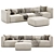 Light Color Match Sofa Set 3D model small image 1