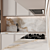 Modern Kitchen with Island Display 3D model small image 5
