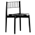 Plisse Metal Chair Black 3D model small image 1