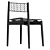 Plisse Metal Chair Black 3D model small image 3
