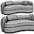 Modern Curved Sofa Design 3D model small image 6