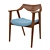 Modern Sphere Arm Dining Chair 3D model small image 1