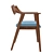 Modern Sphere Arm Dining Chair 3D model small image 3