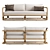 Restoration Hardware Teak Sofa 84 3D model small image 3