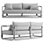 Restoration Hardware Teak Sofa 84 3D model small image 5