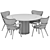 Title: Modern Dining Set with Statuario Table and Apriori Chairs 3D model small image 5