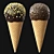 Description Translation: Ice cream cones in chocolate glaze with nuts. Waffle material uses displacement for close-ups, adjust size measurements for distant shots.

 3D model small image 4