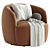 Elegant Gwyneth Swivel Chair 3D model small image 2