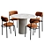  Modern Dining Set Furniture 3D model small image 1