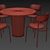  Modern Dining Set Furniture 3D model small image 4