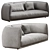 Luxury Chapman Fabric Leather Sofa 3D model small image 2