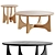 Tanner Solid Wood Tables Set 3D model small image 1