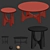 Tanner Solid Wood Tables Set 3D model small image 6