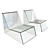 Mirror Lounge Glass Chair 3D model small image 2