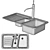 Modern Kitchen Sink Set 3D model small image 2