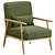 Modern Boucle Armchair with Wood Accents 3D model small image 2