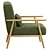 Modern Boucle Armchair with Wood Accents 3D model small image 4