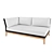 Modern Teak Loveseat Sofa 3D model small image 2