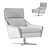 Sleek Leather Swivel Chair 3D model small image 3