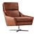 Sleek Leather Swivel Chair 3D model small image 5