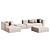 Sleek Modular Match Sofa Set 3D model small image 1