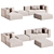 Sleek Modular Match Sofa Set 3D model small image 2