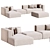 Sleek Modular Match Sofa Set 3D model small image 4