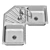 Modern Stainless Steel Sink Set 3D model small image 4