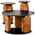 Elegant Pemba Table Trio Set 3D model small image 1