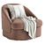 Sleek Upholstered Swivel Chair 3D model small image 1