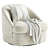 Sleek Upholstered Swivel Chair 3D model small image 2