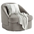 Sleek Upholstered Swivel Chair 3D model small image 3