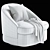 Sleek Upholstered Swivel Chair 3D model small image 6