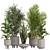 Stone Pot Indoor Plant Set 3D model small image 1