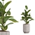 Stone Pot Indoor Plant Set 3D model small image 4