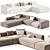 Braid Mahe Sectional Sofa Set 3D model small image 5
