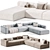 Braid Mahe Sectional Sofa Set 3D model small image 6