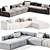 Braid Mahe Sectional Sofa Set 3D model small image 7