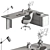 Modern Home Office Furniture Set 3D model small image 4