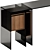 Modern Marcel Writing Desk with Bookcase 3D model small image 3