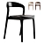 Modern Ash Wood Dining Chair 3D model small image 1